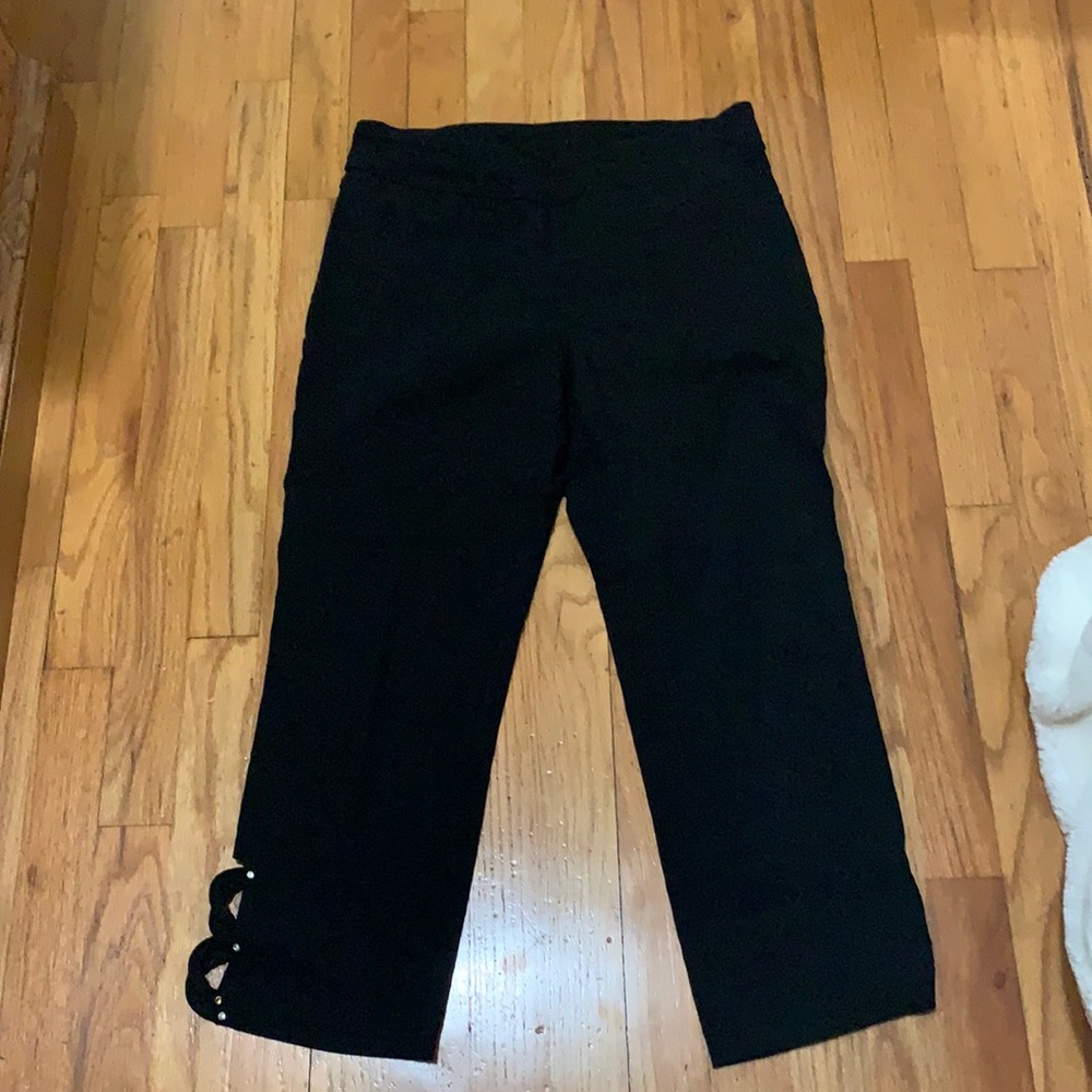 Slim- Sation black capris size 10. Stretchy.